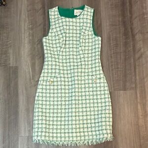 Lilly Pulitzer Green Tweed Sleeveless Dress